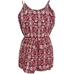 Aeropostale Y2K maroon, floral pattern, romper (1F-0028)